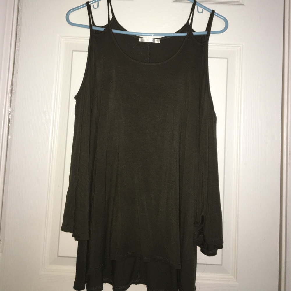 Cold Shoulder Dark Olive Top