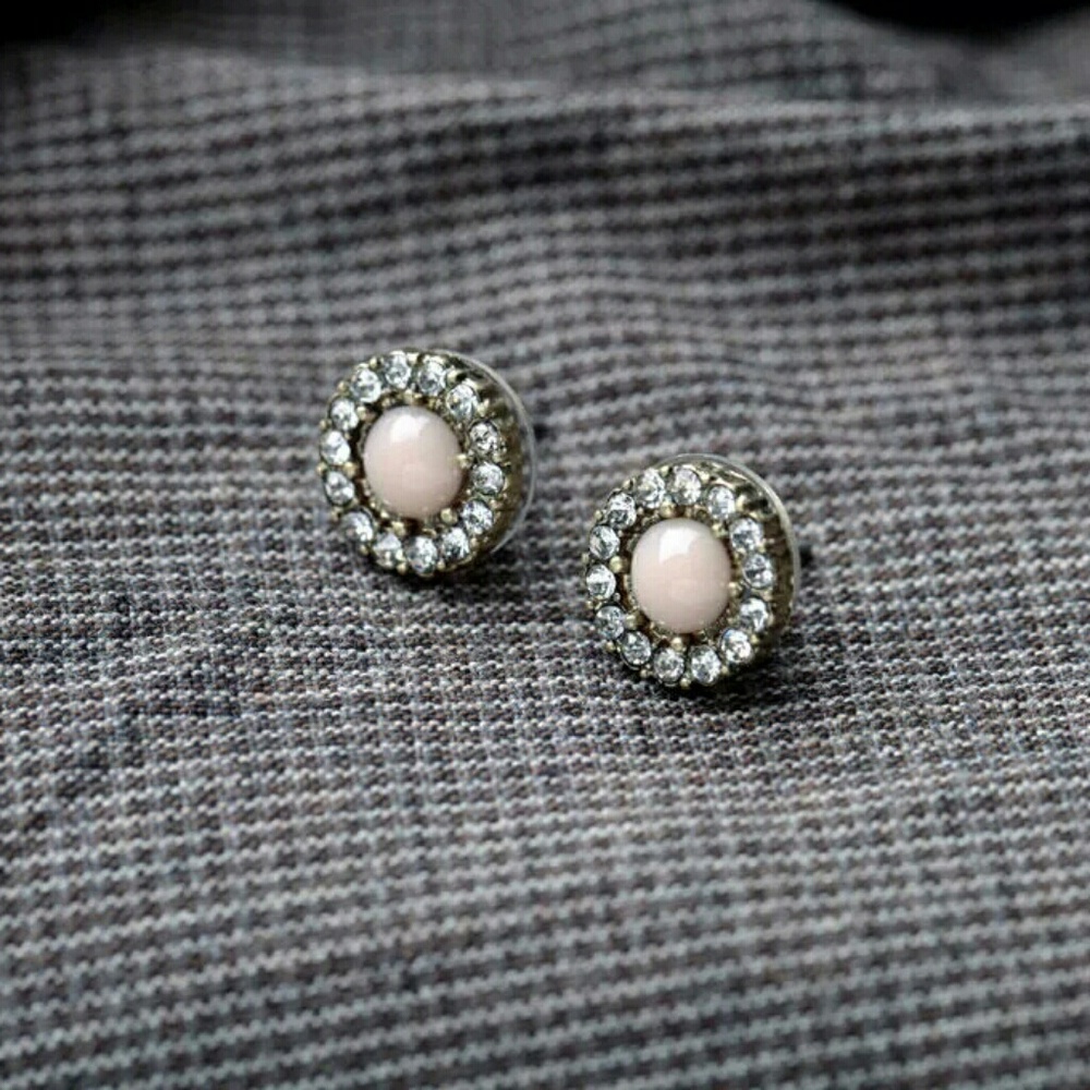 Pink and crystal earrings