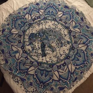 Round Elephant Tapestry