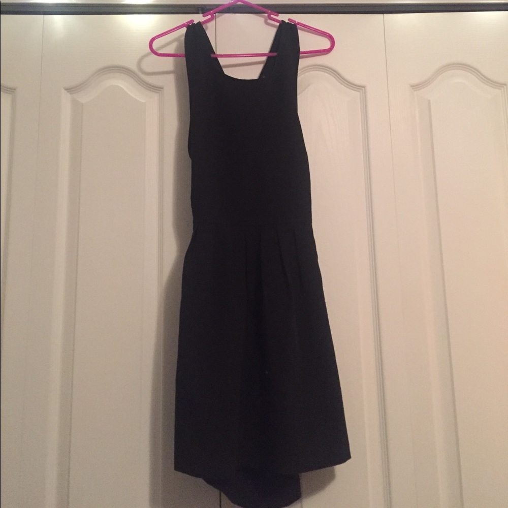 NWT black dress with crossed back