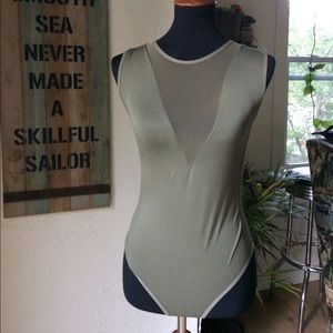 REDUCED PRICE‼️Army green mesh front bodysuit