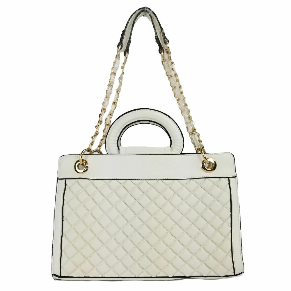 White Quilted Handbag - Picture 2 of 5