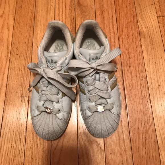 grey and gold superstars