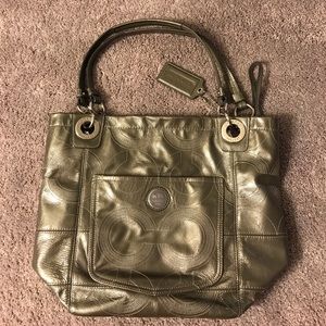 Authentic Coach Silver Handbag