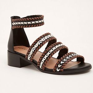 Braided strap multi color sandal