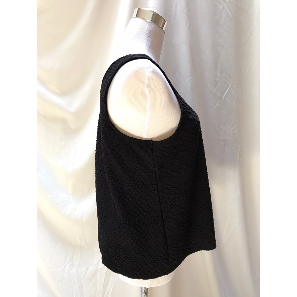 Anthropologie Deletta Black Textured Cross-Back Tank Top Women's Size M - Picture 2 of 3