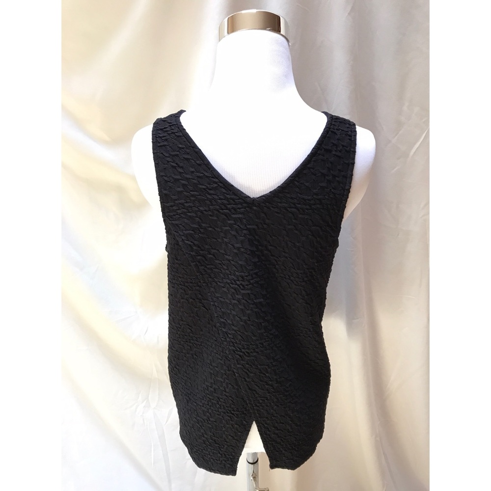 Anthropologie Deletta Black Textured Cross-Back Tank Top Women's Size M - Picture 3 of 3