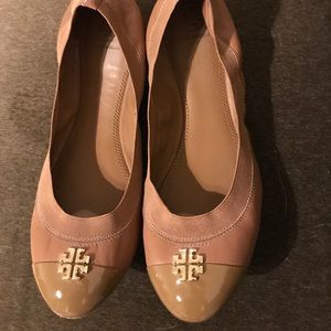 Tan Tory Burch Flats