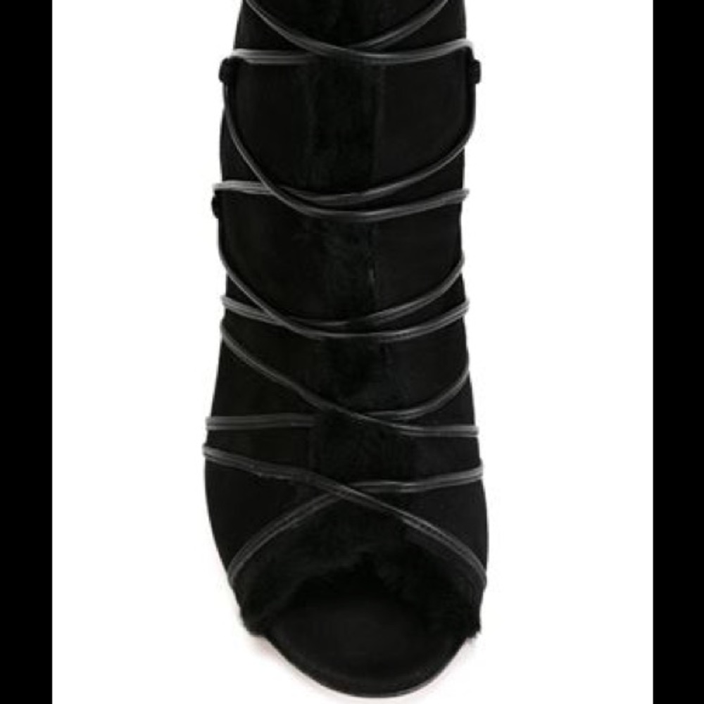 Gianvito Rossi Suede & Shearling Knee-high Boots - Picture 4 of 5