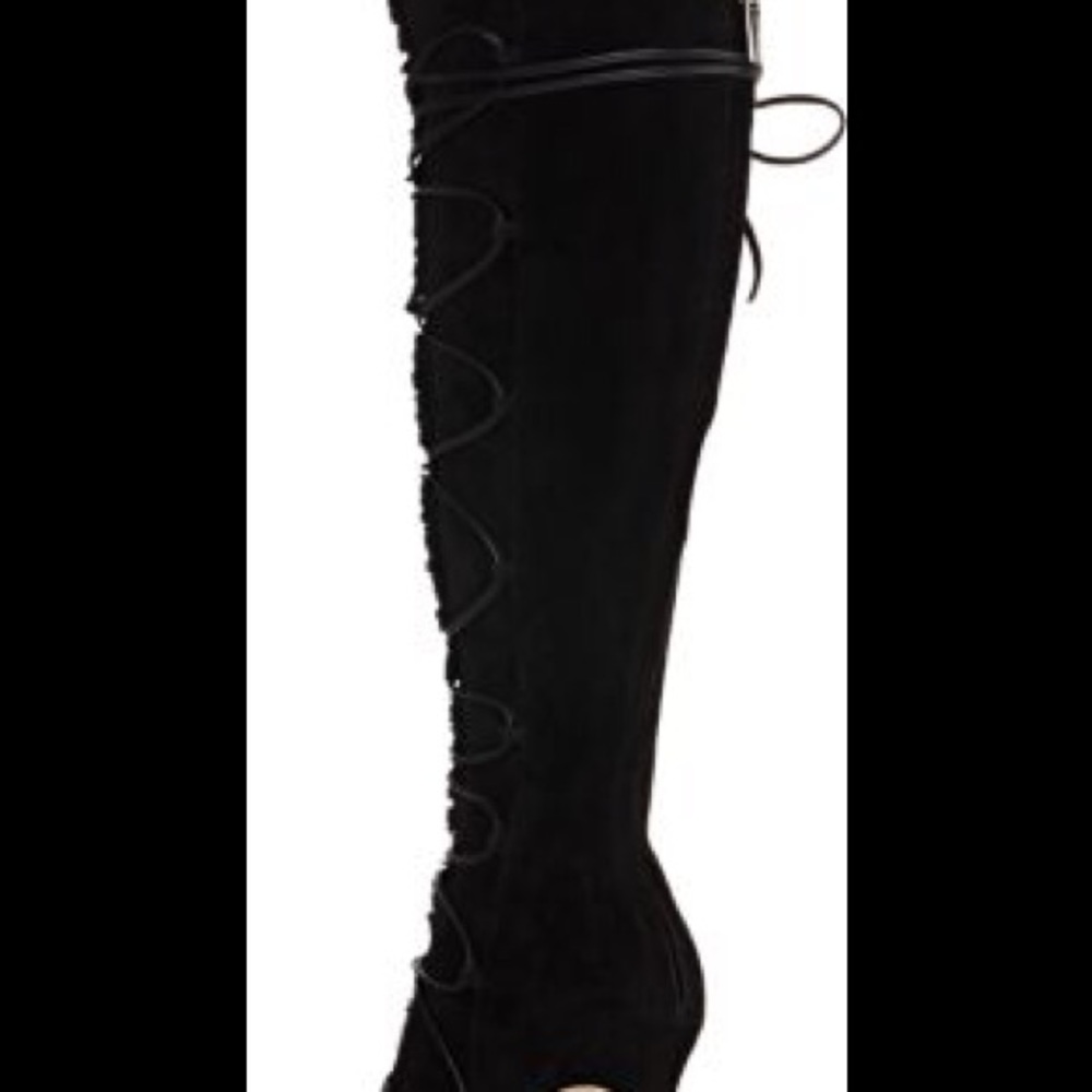 Gianvito Rossi Suede & Shearling Knee-high Boots - Picture 5 of 5