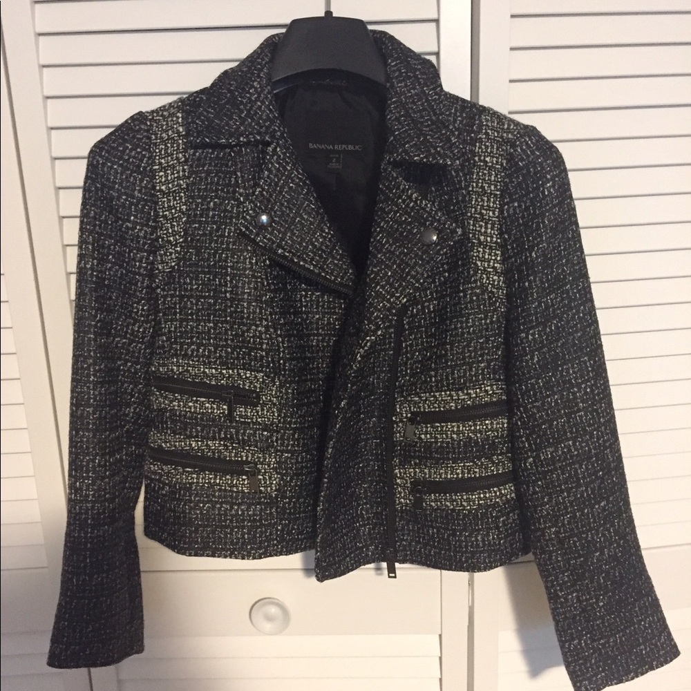 Banana Tweed Moto jacket