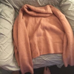 Pink turtle neck crop sweater