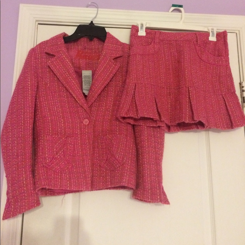 Pink Kids Tweed Suit