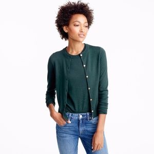 J. Crew Merino Wool Jackie Cardigan in Green