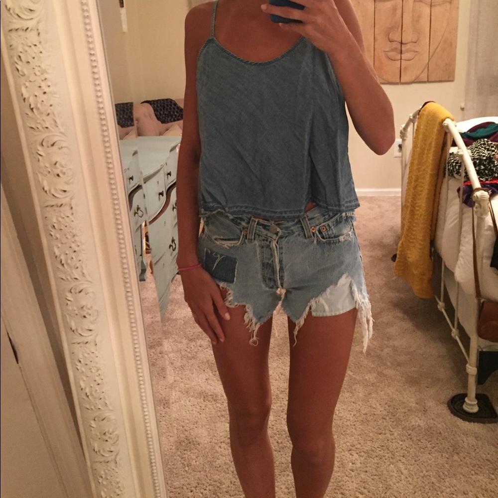 Jean free people tank