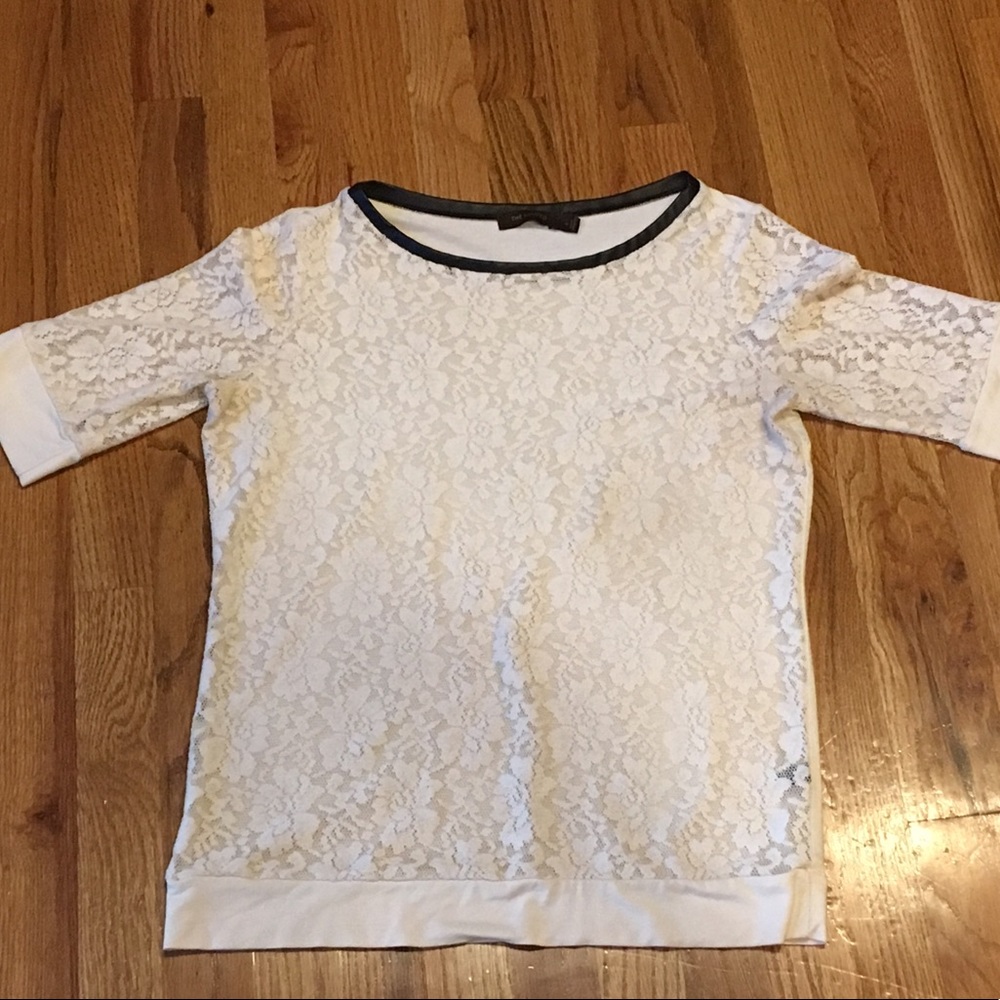 The Limited Lace 3/4 sleeve top, cream