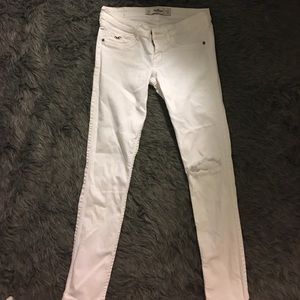 Hollister Co Super Skinny Ripped White Jeans
