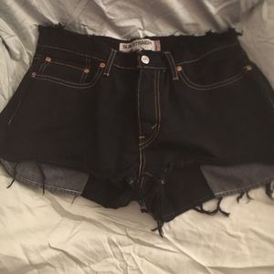 Black jean shorts