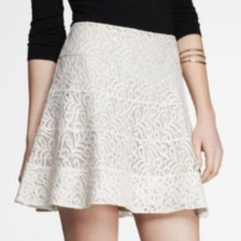 Crocheted Lace Fit & Flare Skirt
