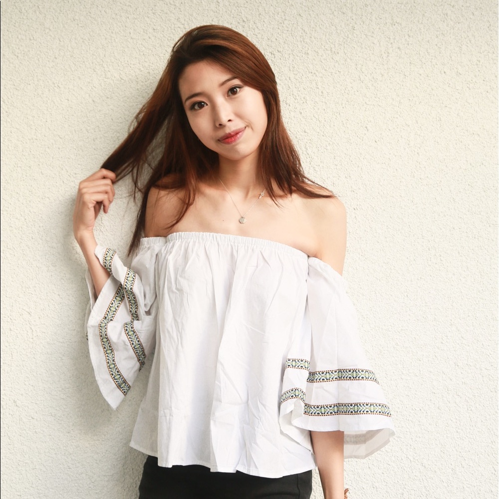 White Off the Shoulder Blouse