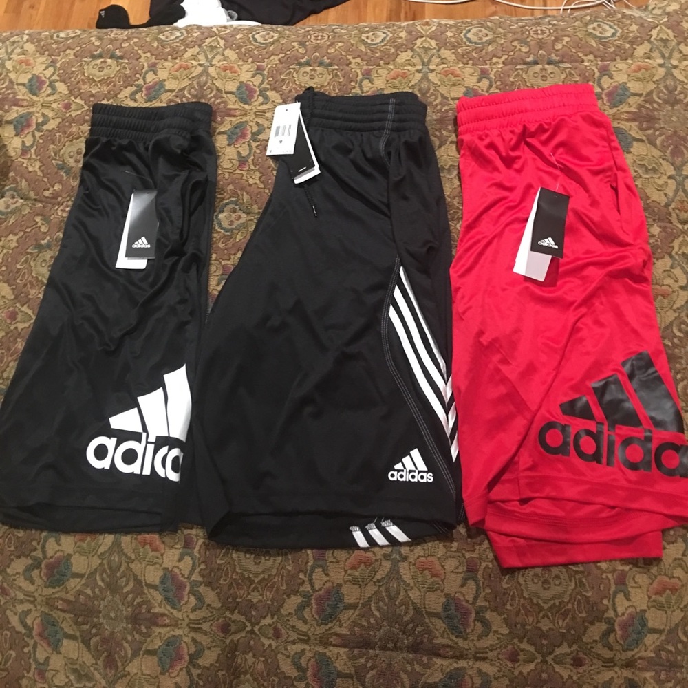 3 pairs of adidas gym shorts. Brand new with tags