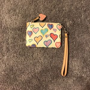 Dooney and Bourke White Heart Print Wristlet