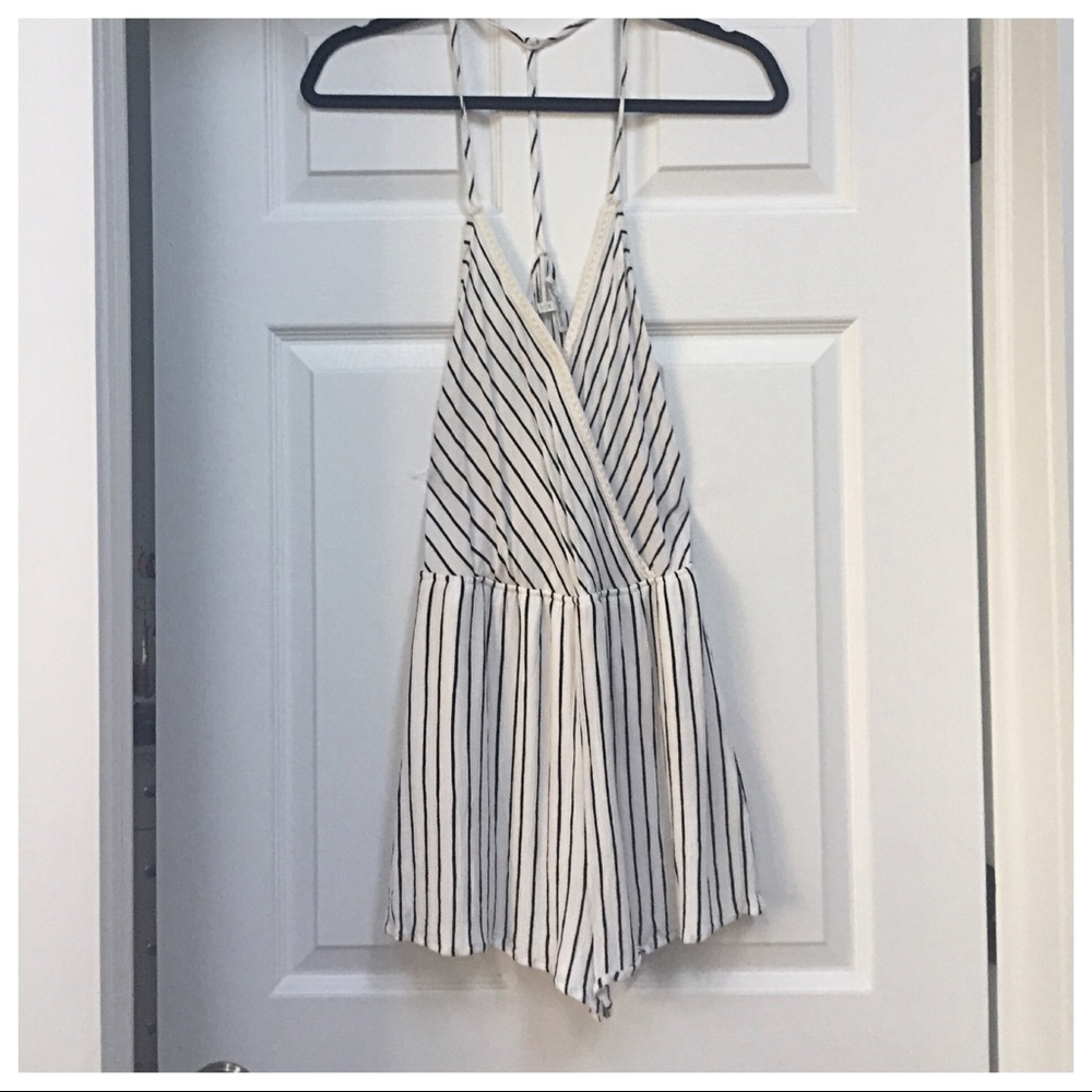 Easy Breezy Striped Linen Romper