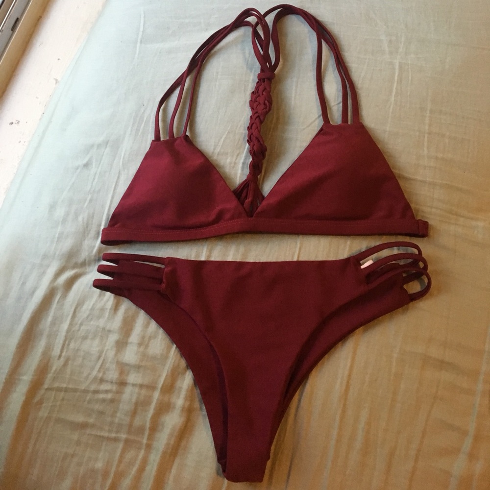 Maroon Bikini Set