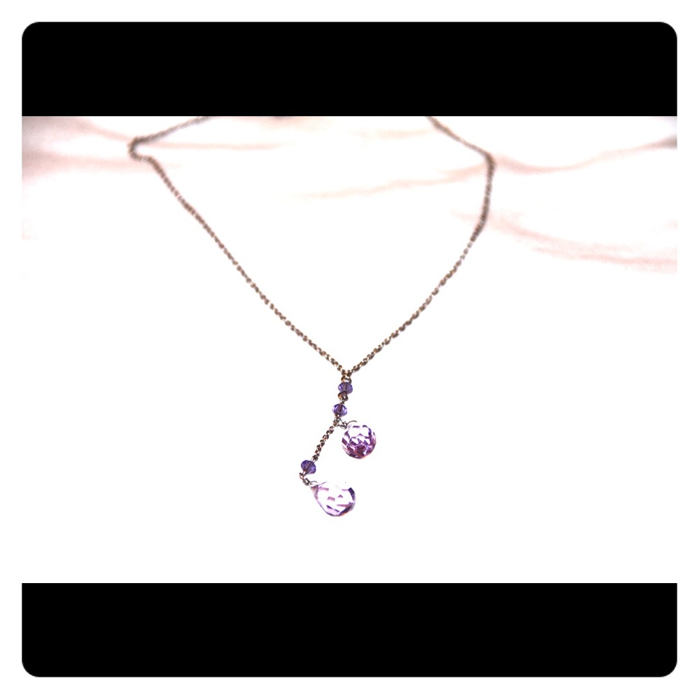 Lavender Tear Drop Y-Necklace