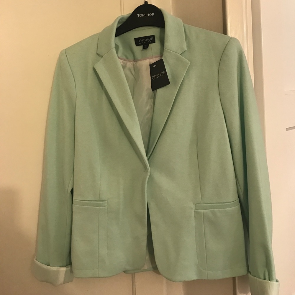SOLD* NWT mint green Topshop blazer, size US 2