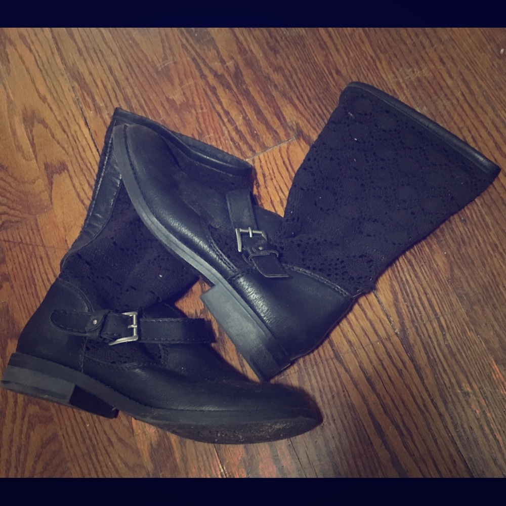 Black lace boots