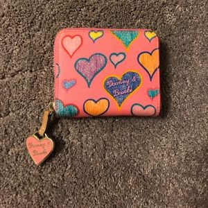 Dooney and Bourke Pink Heart Print Wallet