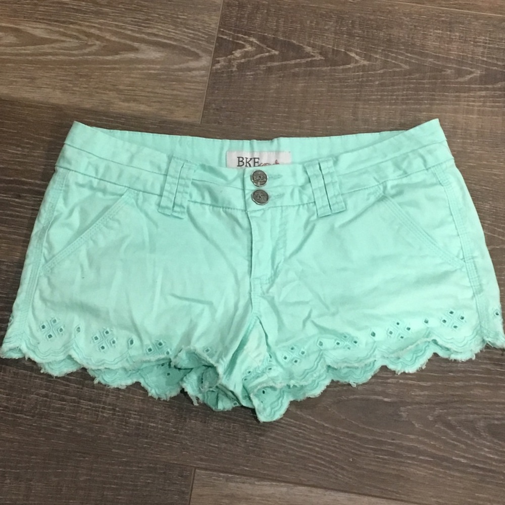 BKE Casuals Mint Eyelet Shorts