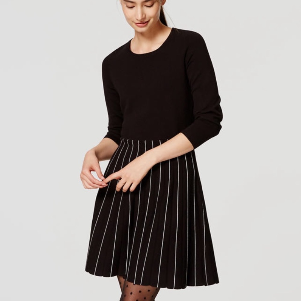Loft  Petite Striped Skirt Sweater Dress