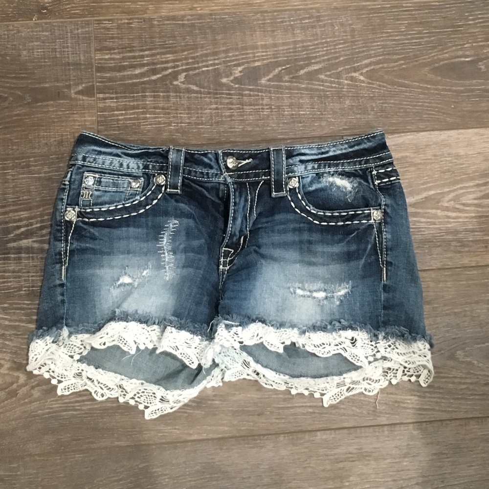 Miss Me Denim and Lace shorts