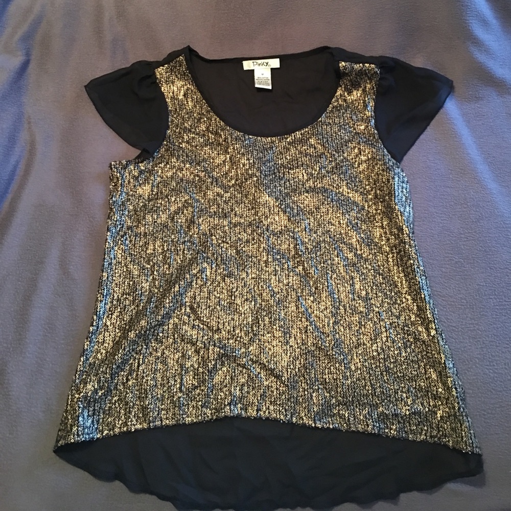 Pinky Black and Gold Top