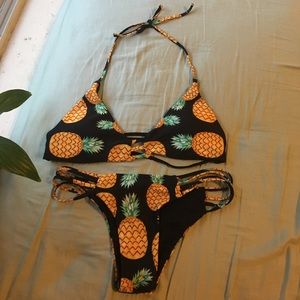 Strappy Pineapple bikini set