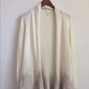 Cream Anthropologie Sweater w/ Gray Fade at Bottom