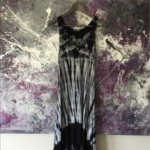 Blue and White Tie Dye Hi-lo dress