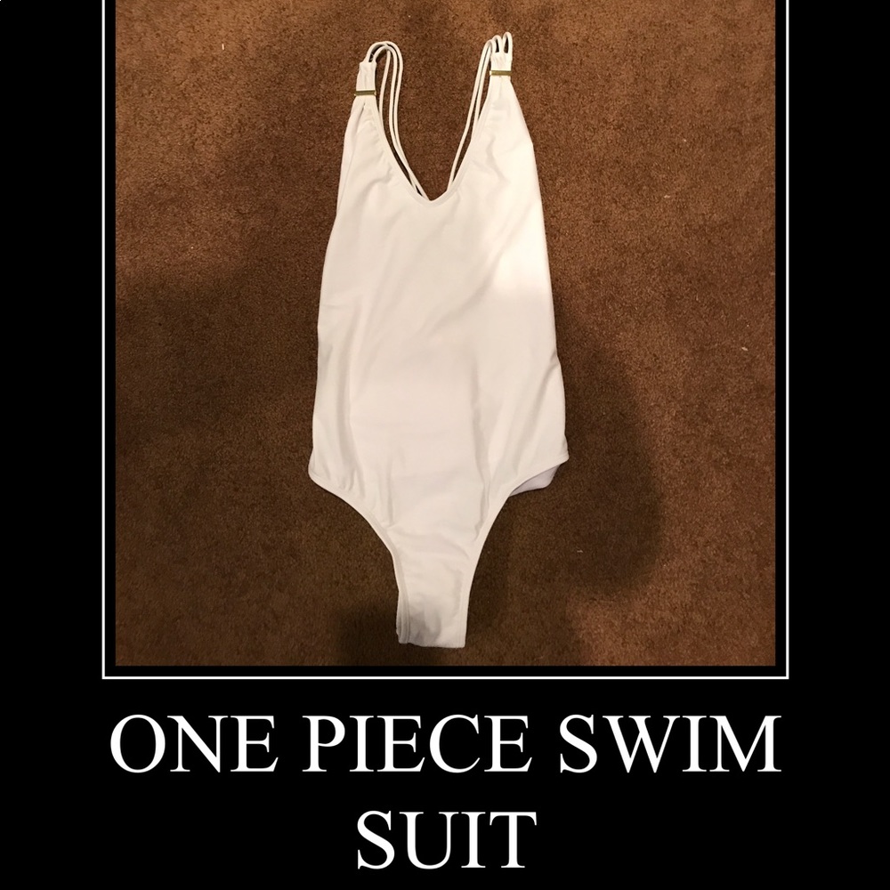 A white one piece swim suit.
