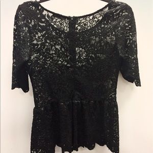 ▪️ZARA Black Lace Peplum Top