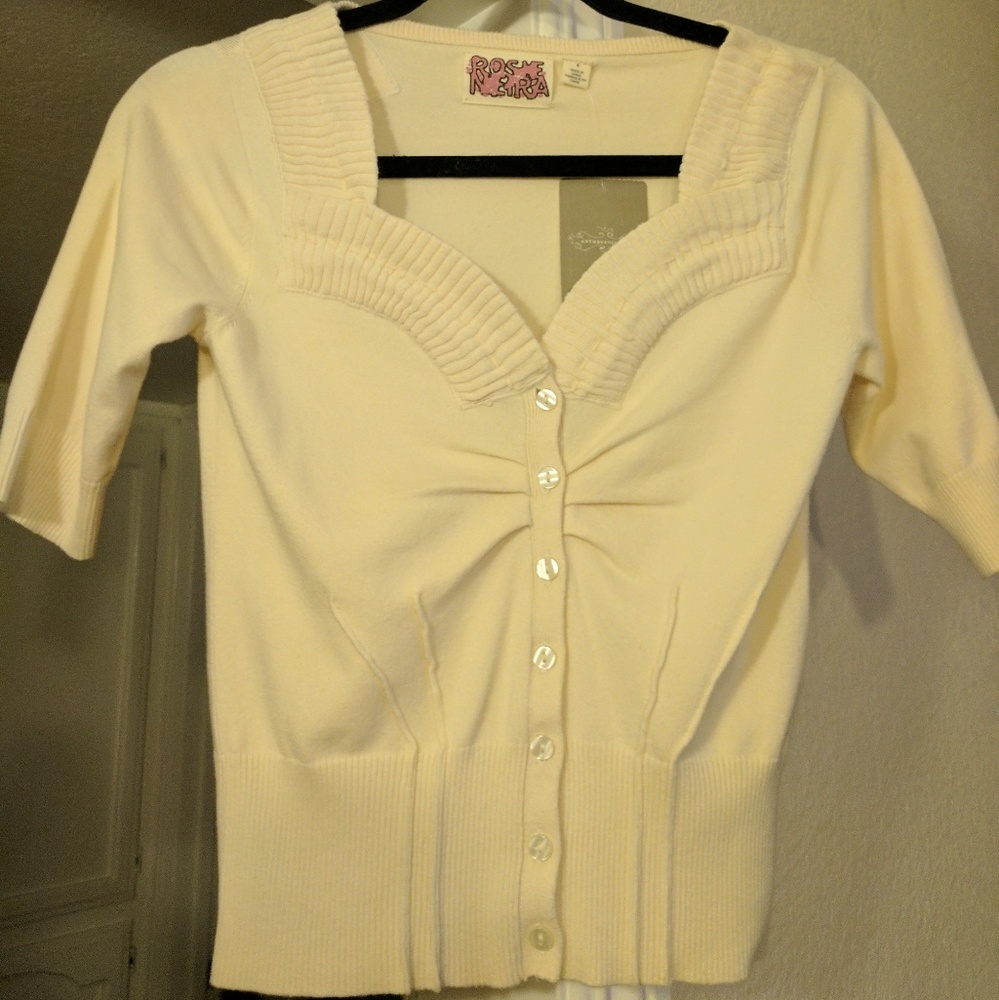 Anthropology ivory sweater