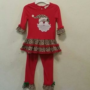 Santa ruffled tutu pants set