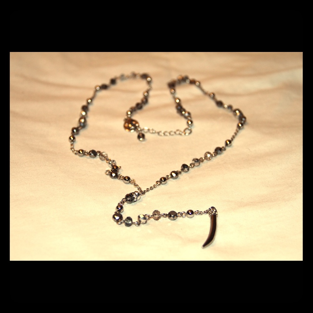 Long Y Necklace with Horn