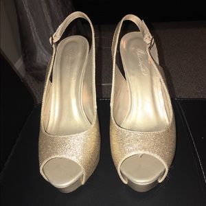 Gold Open Toe Heels