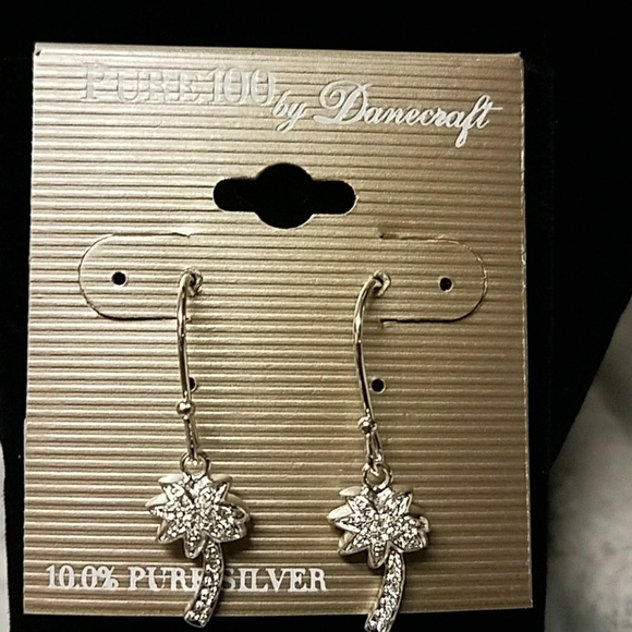 Palm Tree silver dangle earrings - Picture 3 of 4