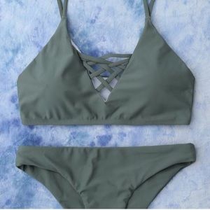 Cross Army Green Bikini