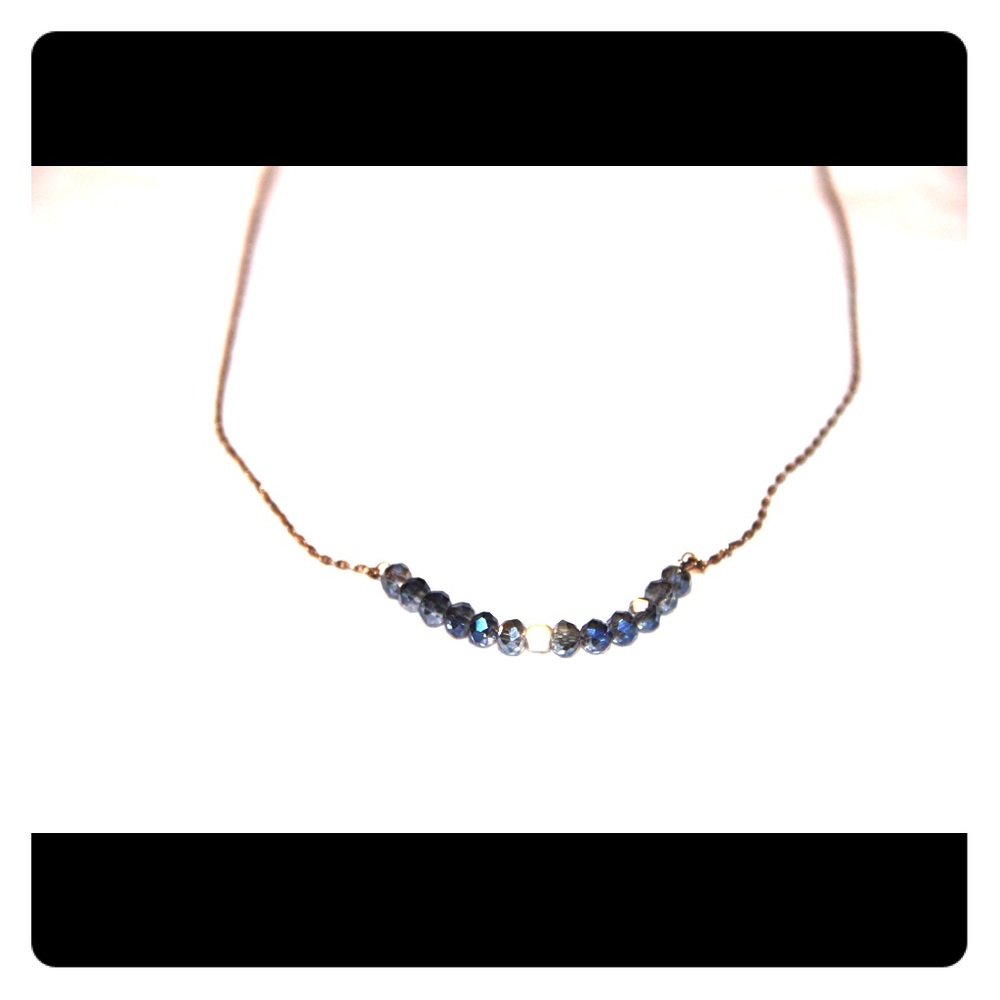 Blue Short Gold Necklace
