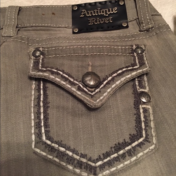 Antique River grey distressed sim boot cut sz 27 - Picture 1 of 6