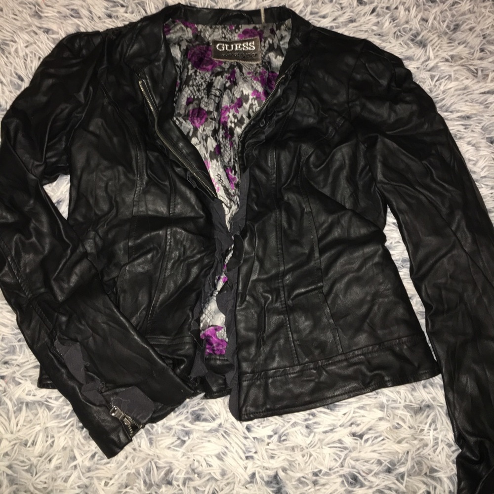 Guess crinkle leather jacket